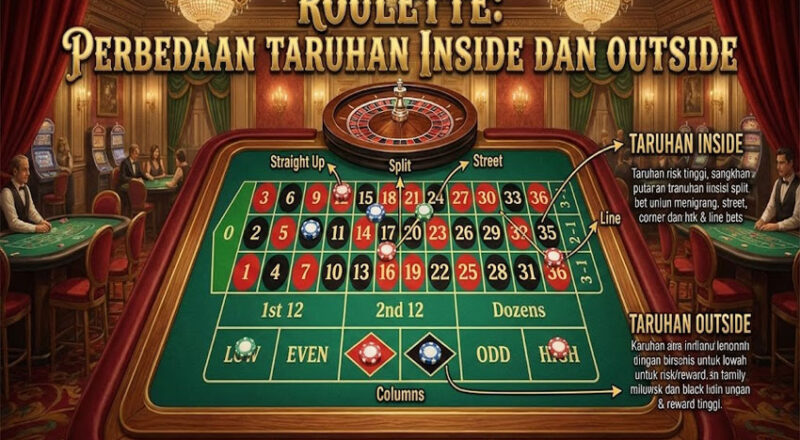 Roulette: Perbedaan Taruhan Inside dan Outside